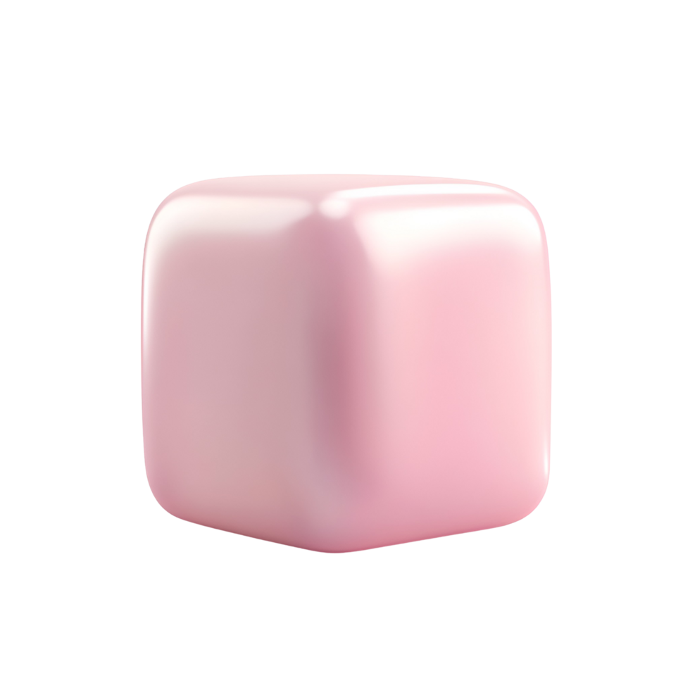 Single pink Marshmallow Isolated With Clear Background png