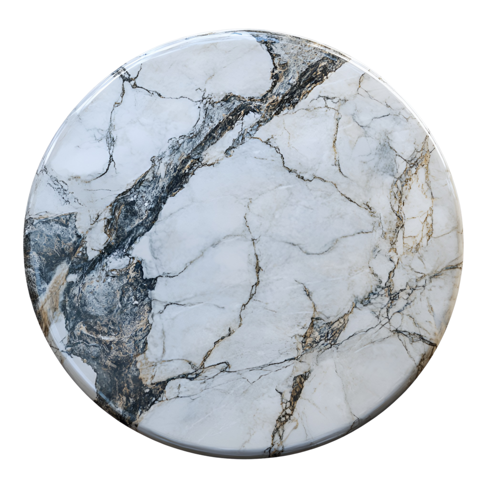 White Black Marble Table On Transparent Background png