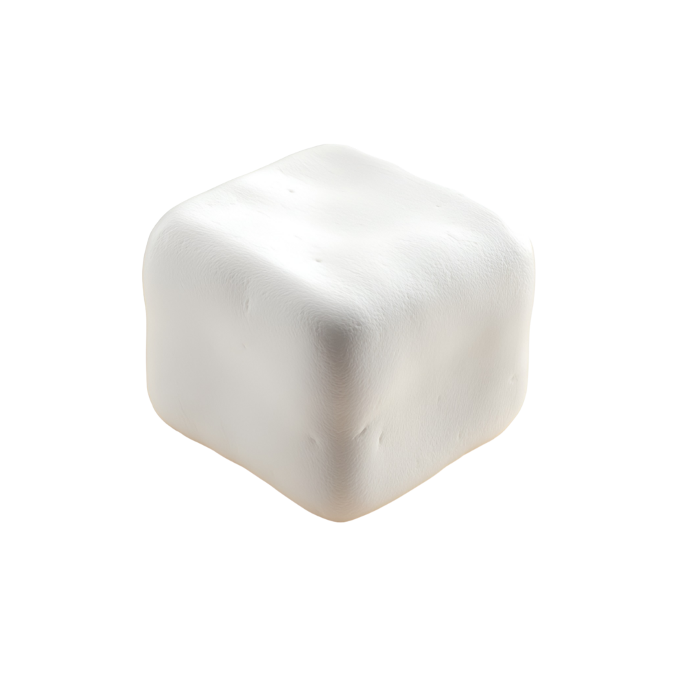 Single White Marshmallow Isolated On Transparent Background png