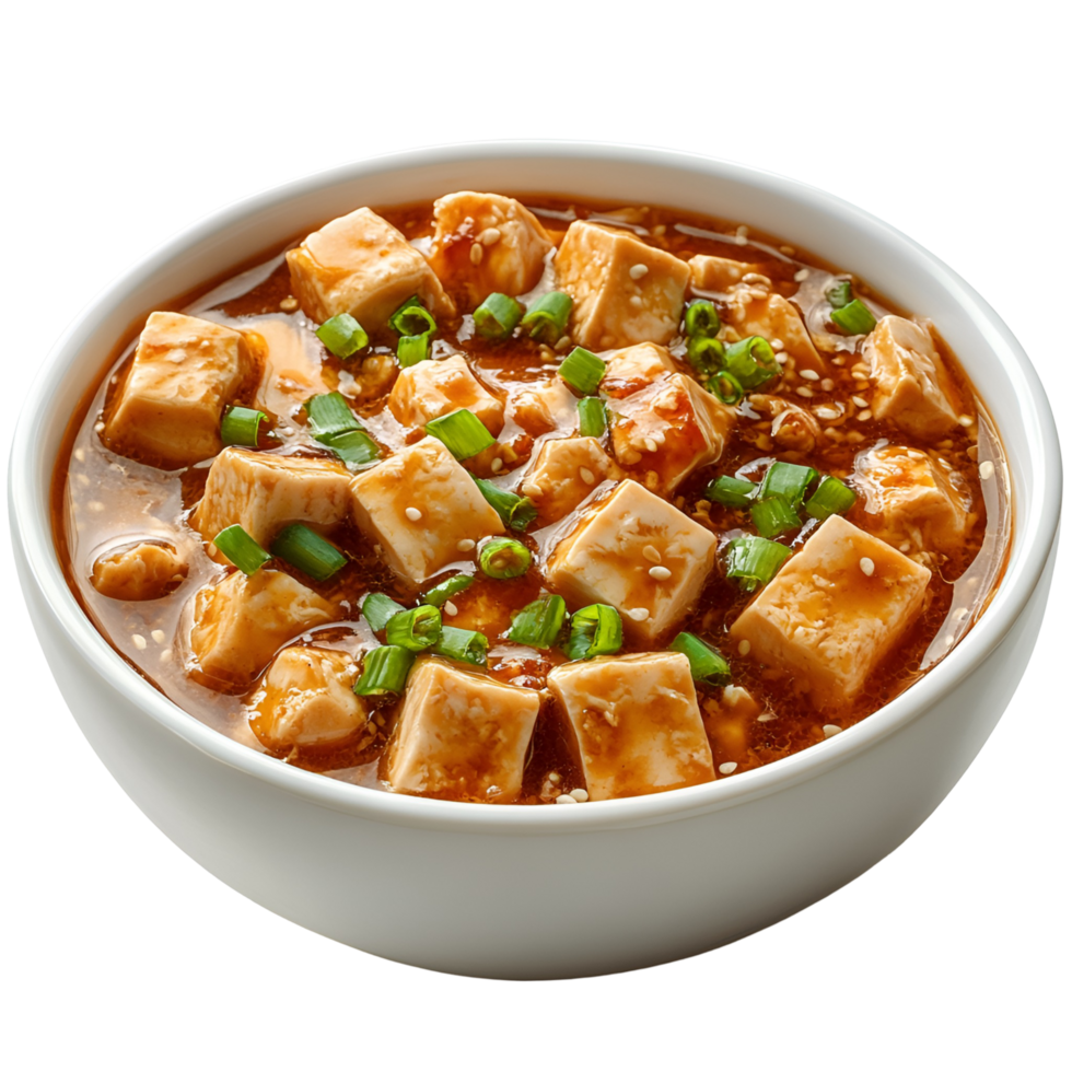 Spicy Chinese Tofu Plate With on a transparent background png