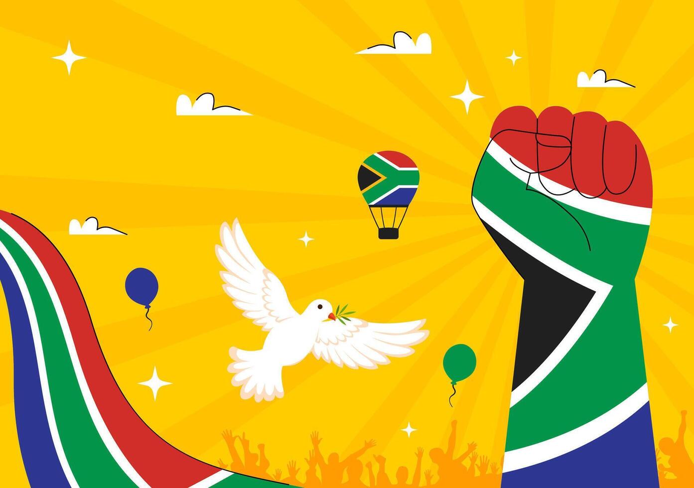 Design for Nelson Mandela International Day with National Colors and Flat Background vector