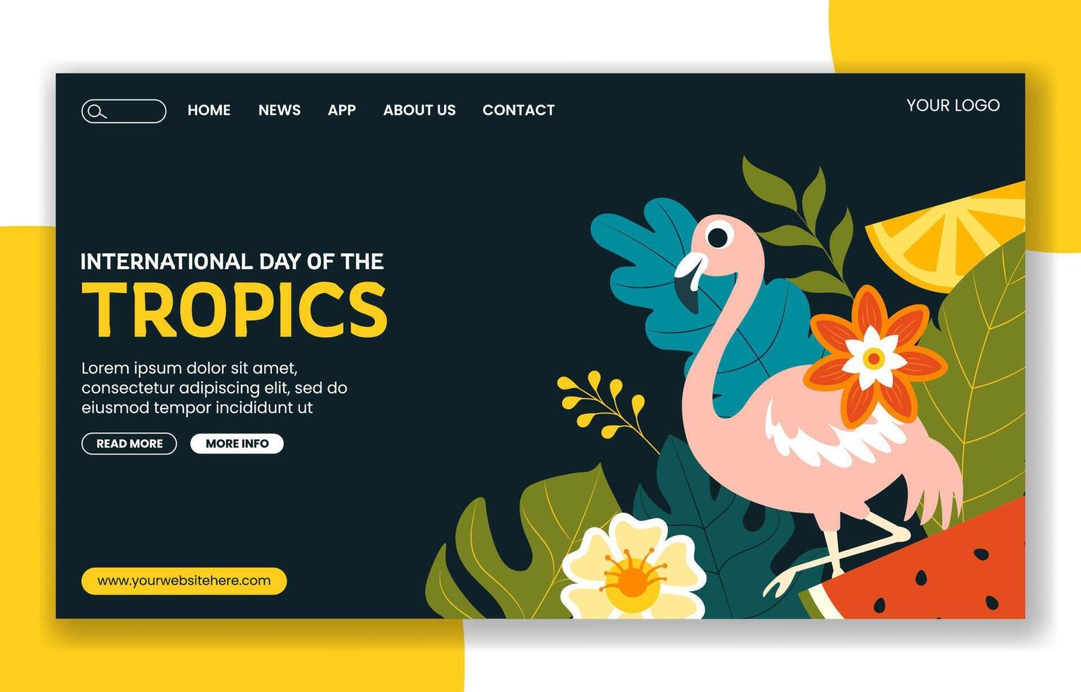 Social Media Landing Page Design for Celebrating International Day of the Tropics vector