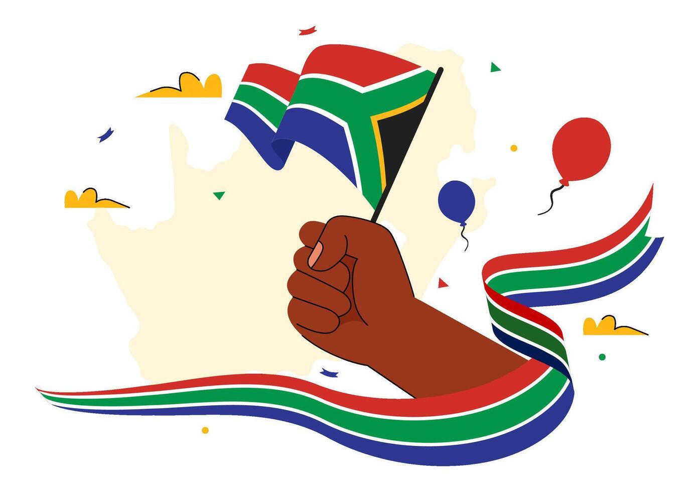 Commemorating Nelson Mandela Day with National Ribbon and Flat Design vector