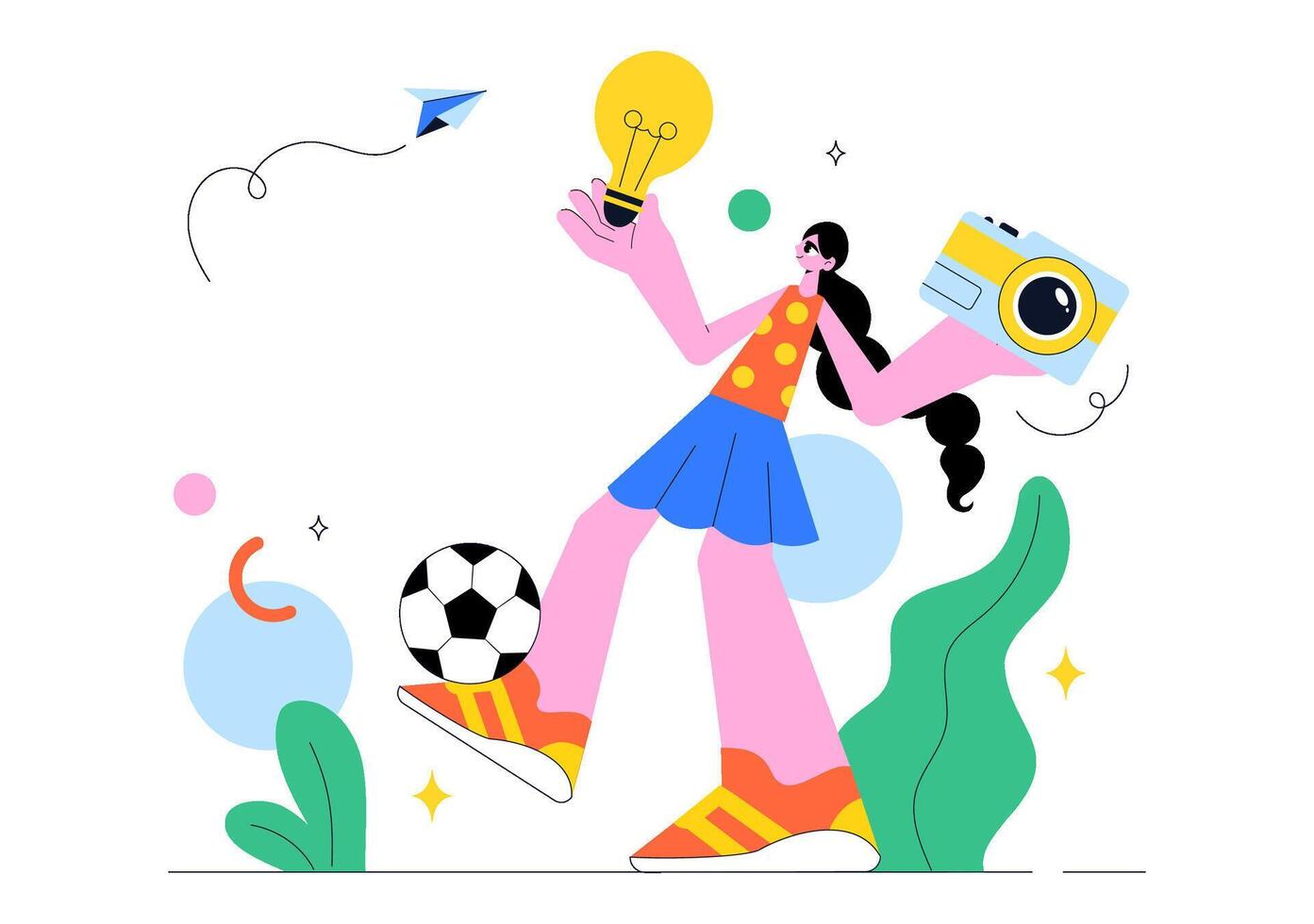 Flat Cartoon Illustration of Youth Practicing Skills for Employment and Entrepreneurship for World Youth Skills Day Celebration vector