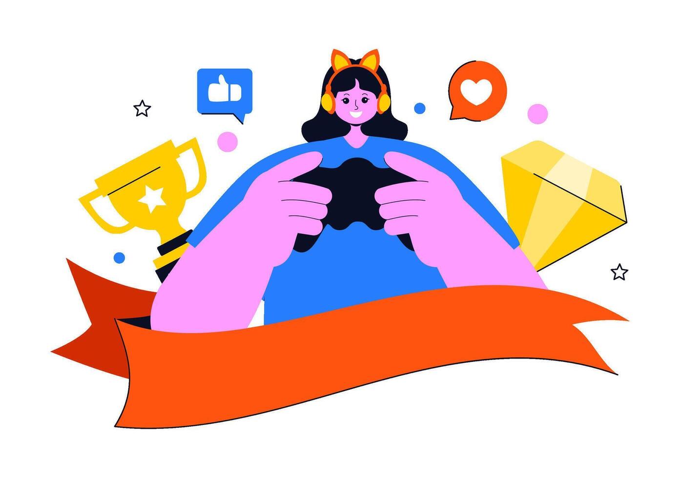 National Gaming Day with Console, Monitor, and Flat Cartoon Elements vector