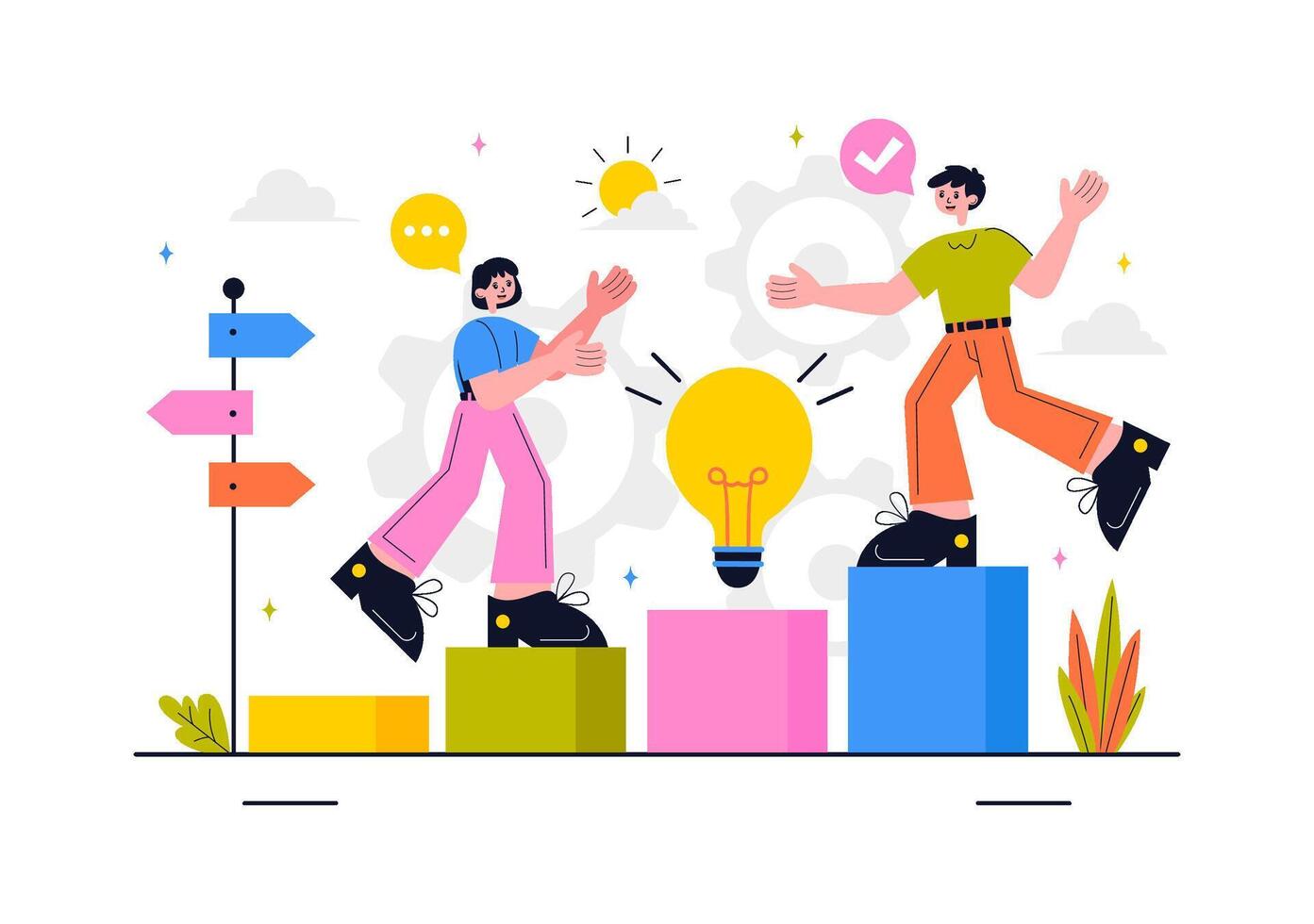 Illustration of People Advocating for Equality and Unity on Cooperative Day vector