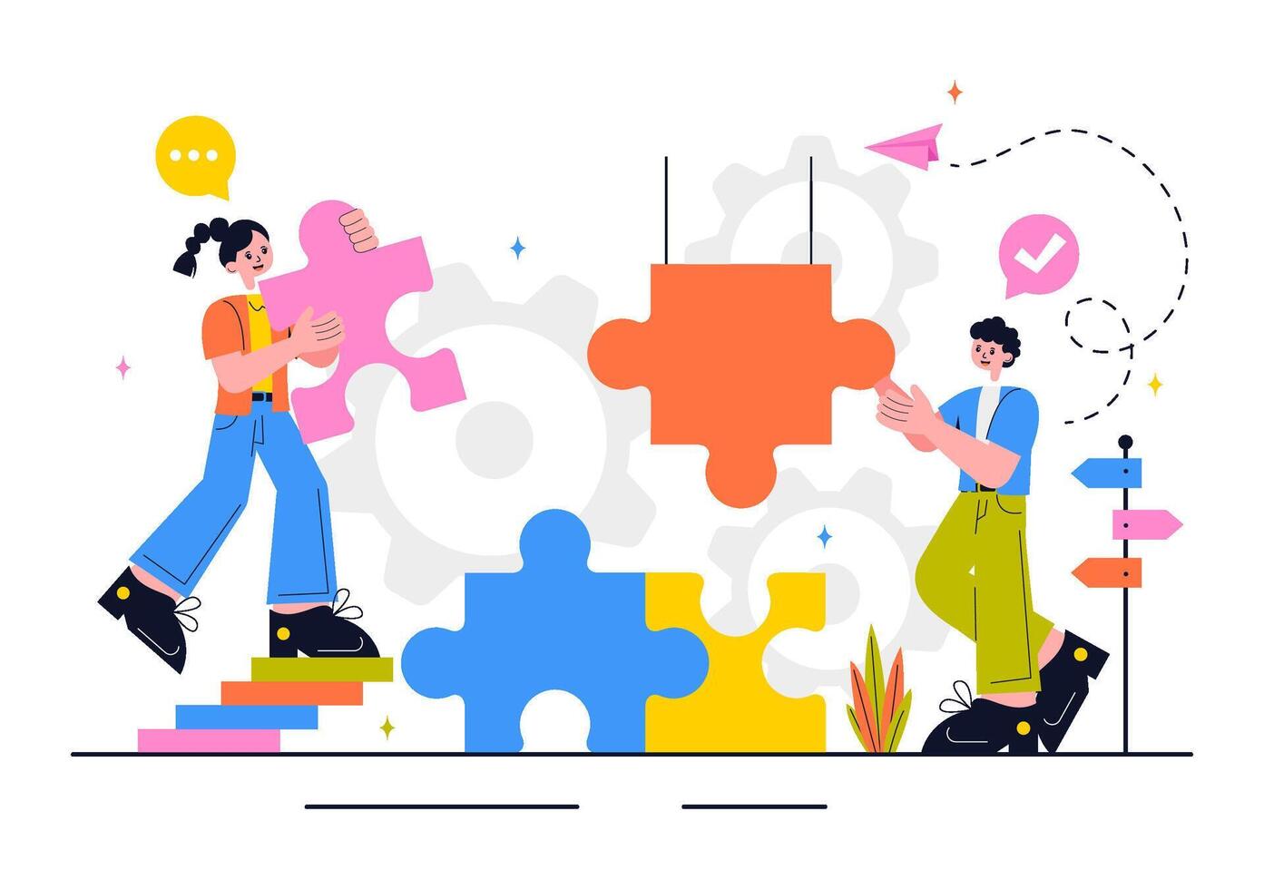 Cooperative Day Celebration Design with Community and United Nations Mission in Flat Background vector