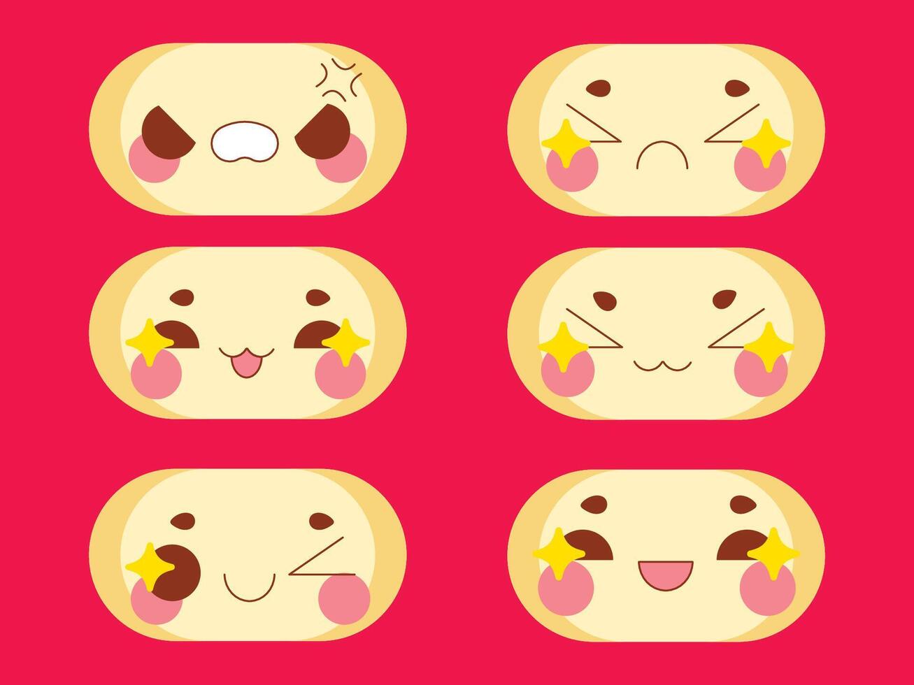 Whimsical Fluffy Faces vector
