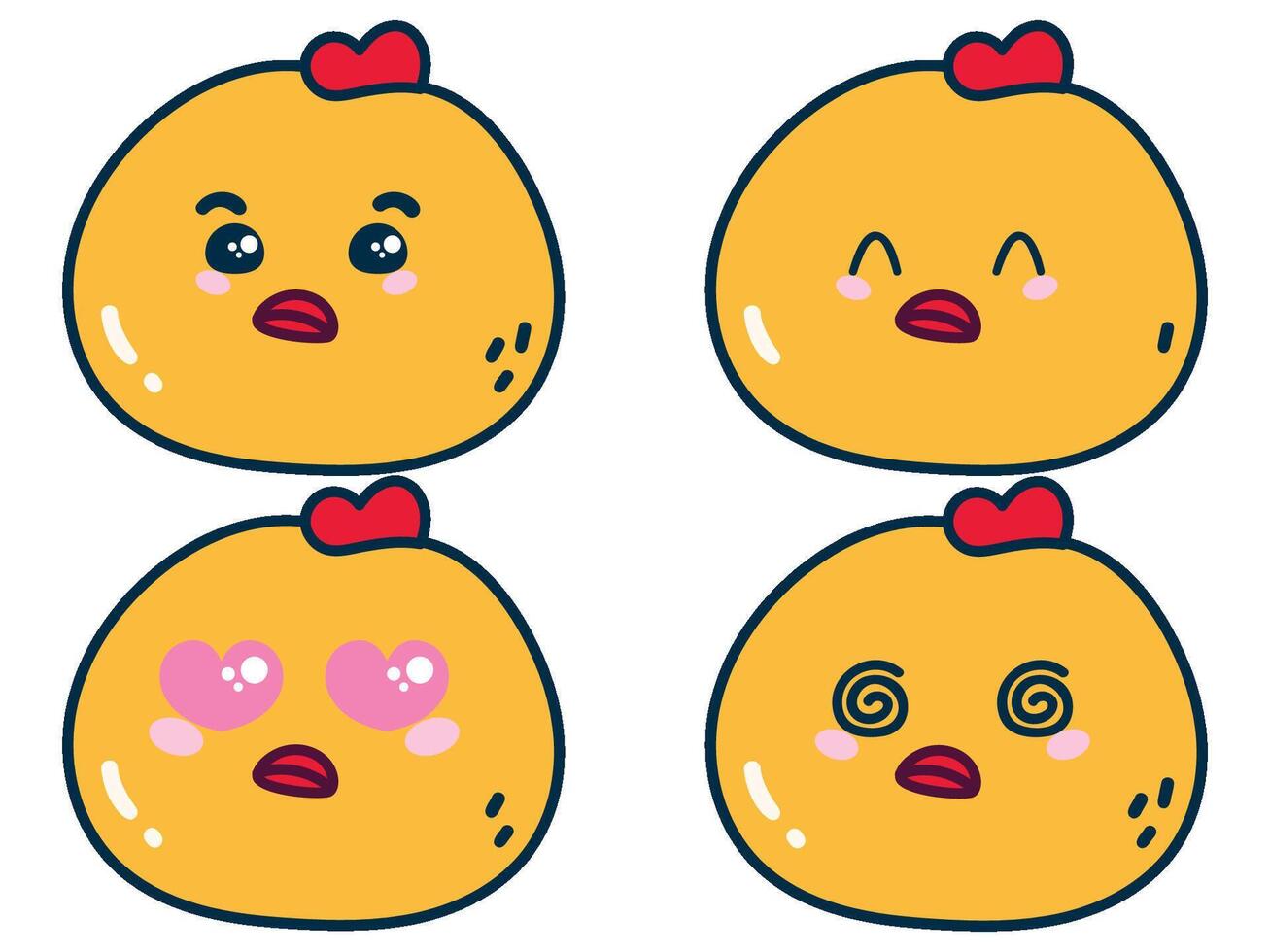 Cheerful Chick Expressions vector