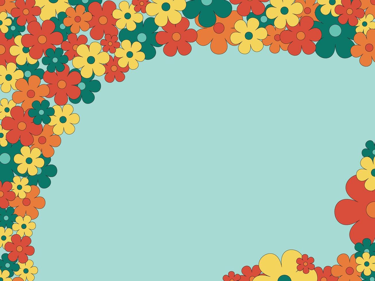 Retro Floral Border Frame vector