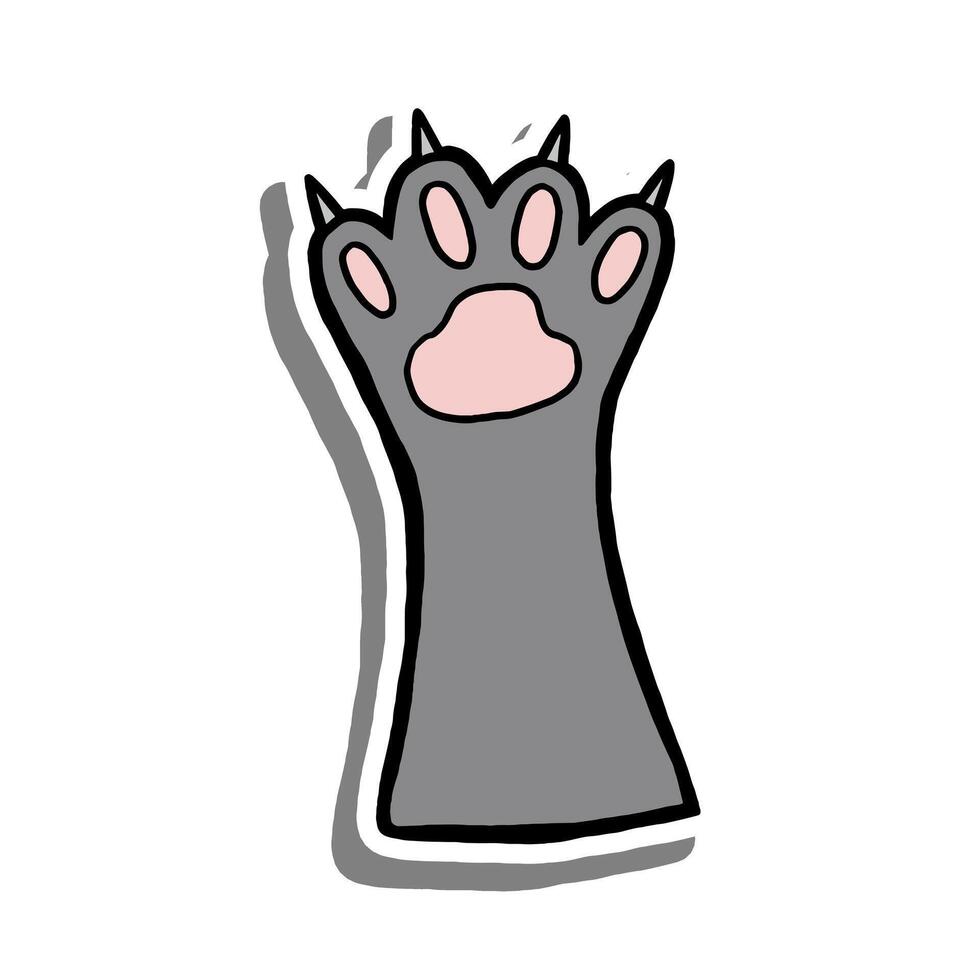 Cute Cat Leg Paw Spread Claws. Illustration about Animal. vector