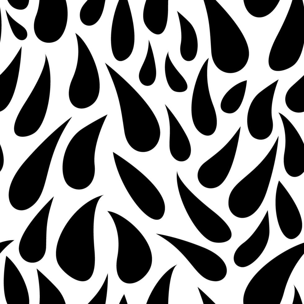 Black Water Drop Hippie Vintage seamless pattern. Abstract art print. Design for paper, covers, cards, fabrics, interior items and any. vector