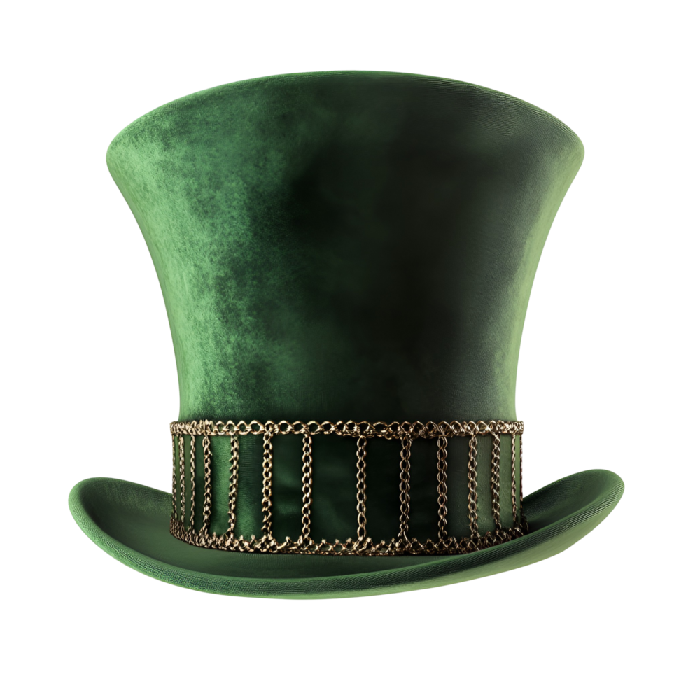 Classic Green Hat With Golden Buckleon transparent background png