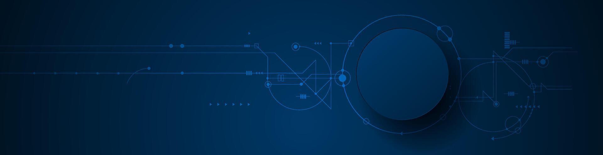 Abstract circuit board, Illustration technology on dark blue color background vector