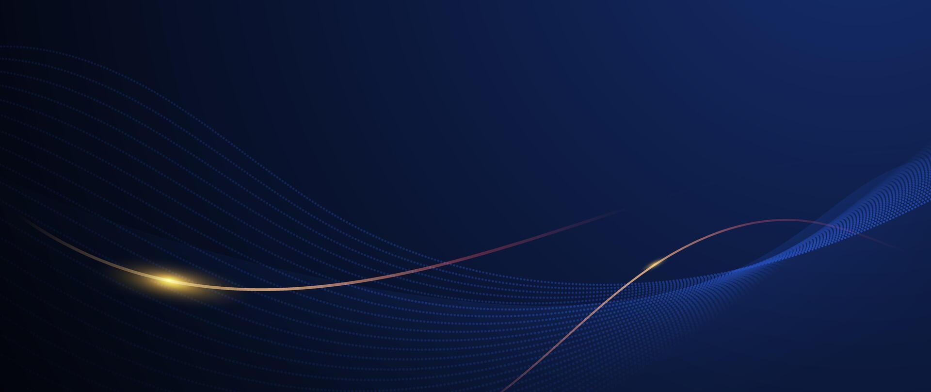 Abstract luxury wave gold line pattern. blue black color background vector