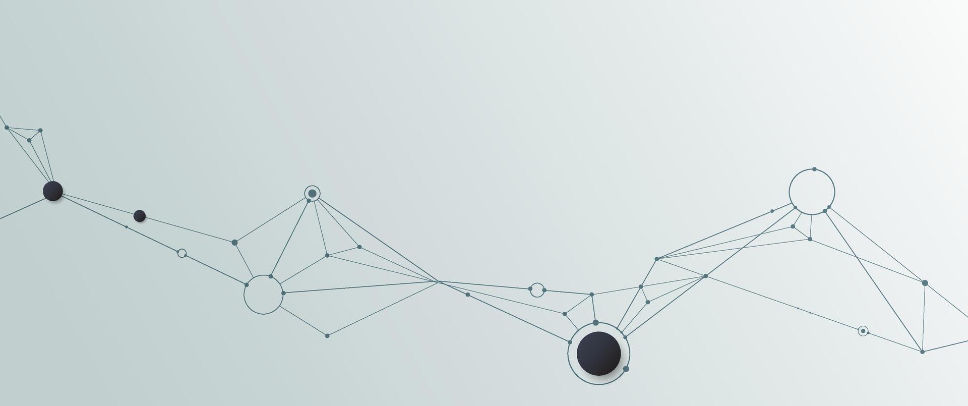 83. Molecule, Network Connected lines with dots, technology on white background vector