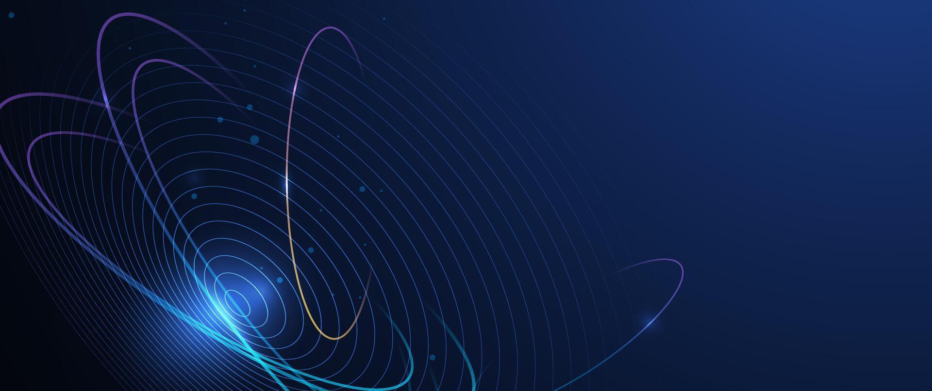 Dynamic geometric shape, wave flow line, light effect vector