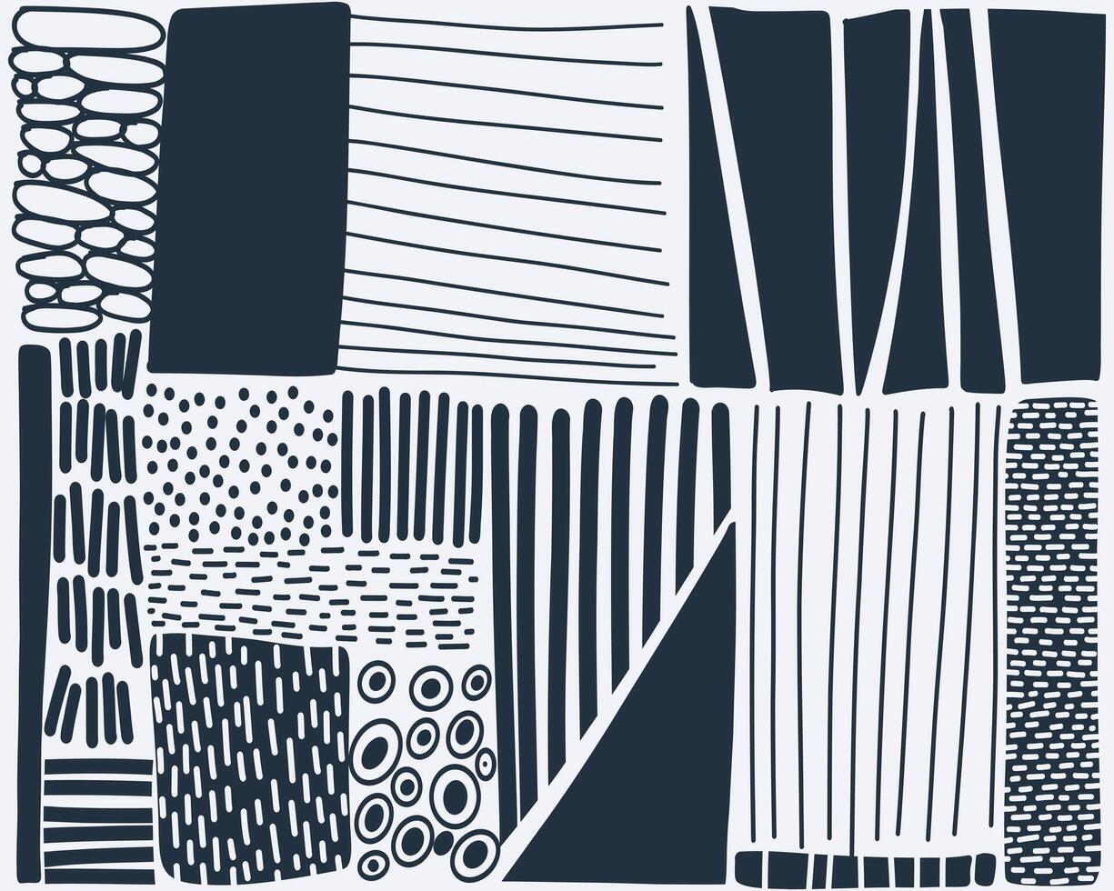 Abstract monochrome line black and white memphis pattern background layout print art editable vector