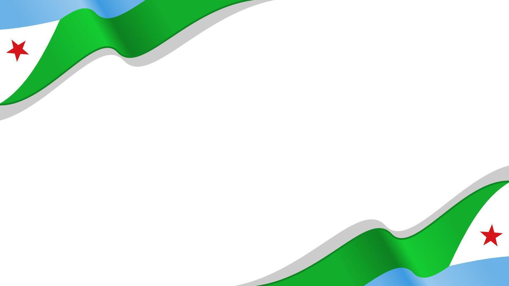 wavy djibouti flag frame background with copy space for text. djibouti national day vector