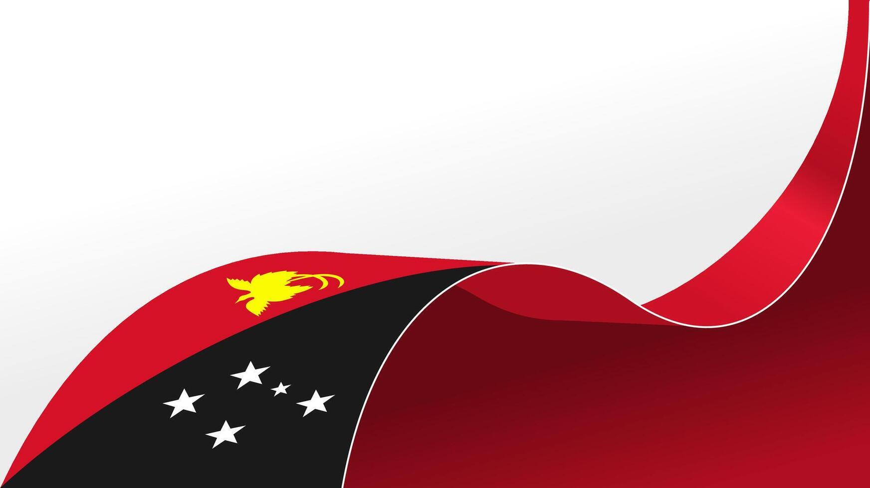waving flag of papua new guinea background with copy space for text. papua new guinea national day vector