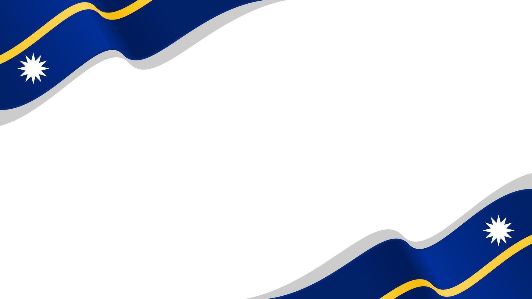 wavy Nauru flag frame background with copy space for text. Nauru national day vector