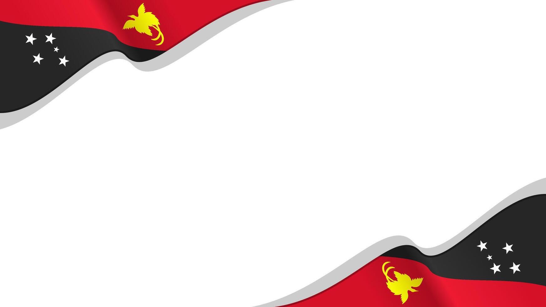wavy papua ne guinea flag frame background with copy space for text. papua new guinea national day vector