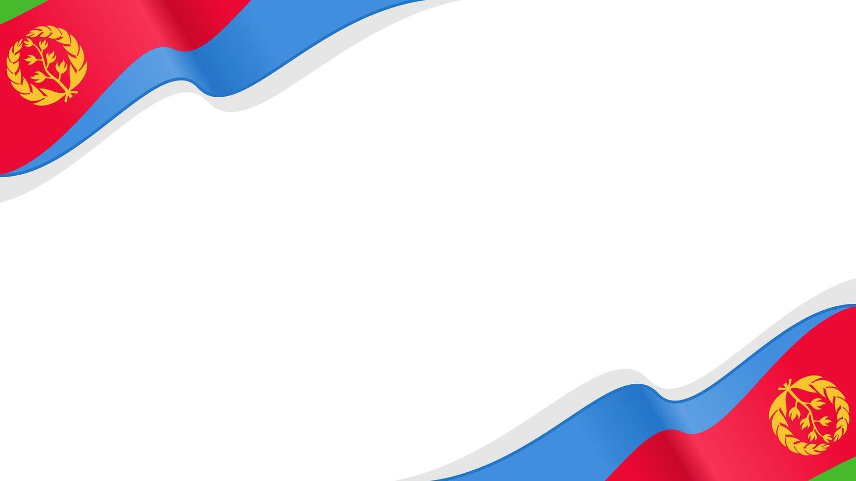 wavy eritrea flag frame background with copy space for text. eritrea national day vector