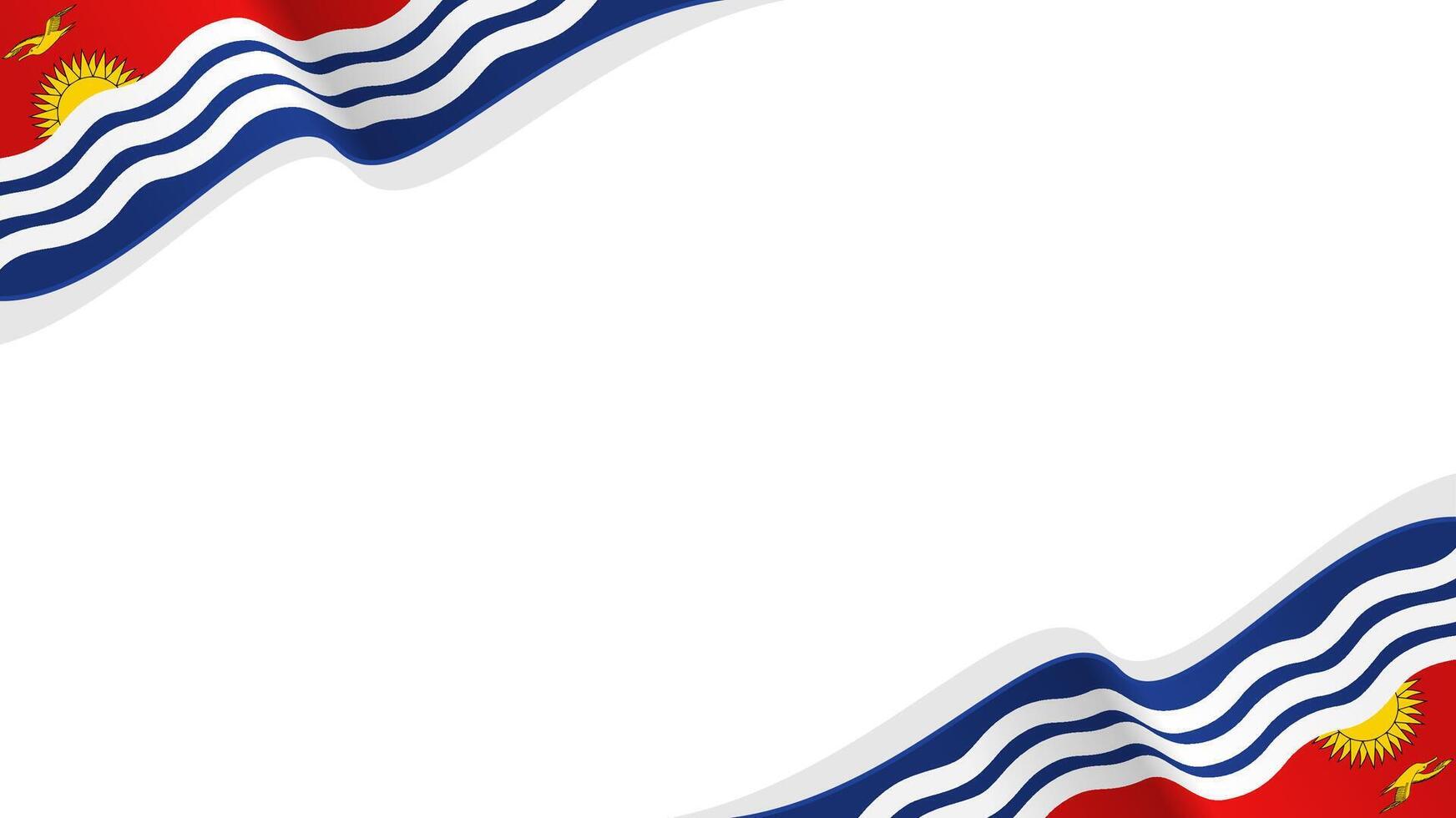 wavy Kiribati flag frame background with copy space for text. Kiribati national day vector