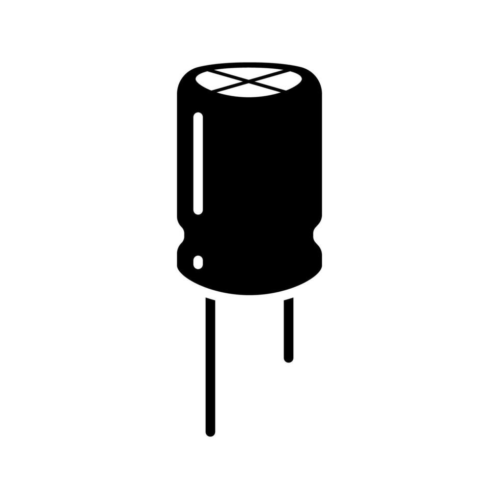 Electrolytic capacitor component icon isolated on white background. vector