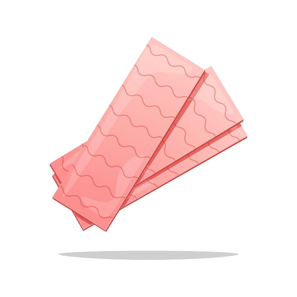 Pink chewing gums isolated on white background. vector