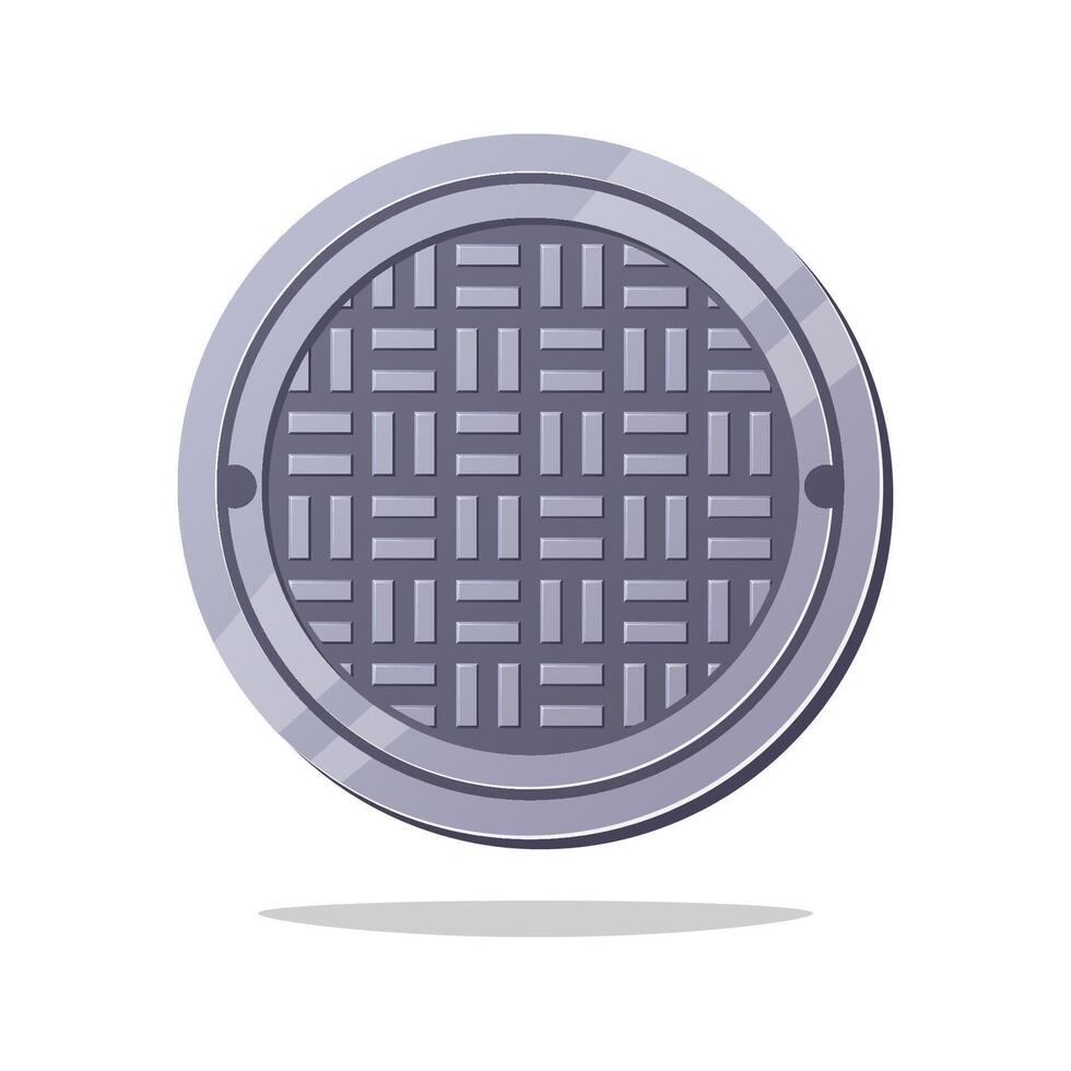 Simple manhole cover design isolated on white background. vector