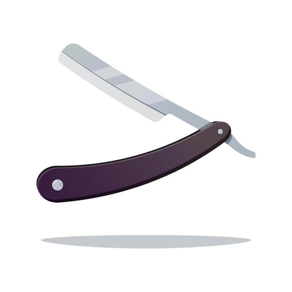 Simple straight razor isolated on white background. vector