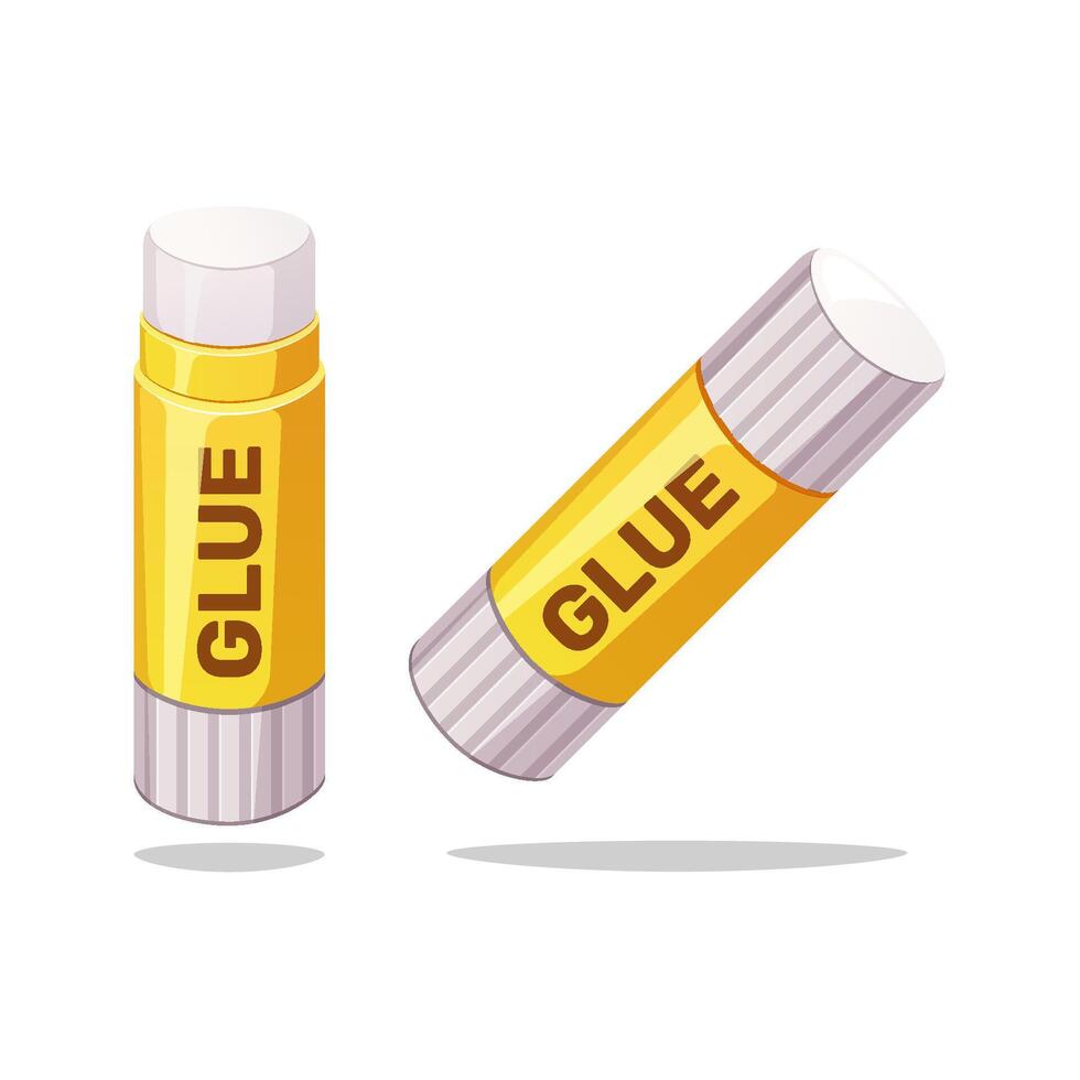 Yellow glue stick isolated on white background. vector
