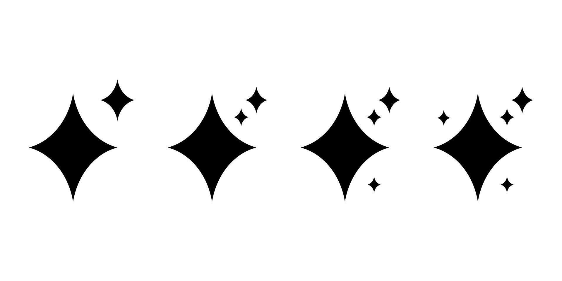 Set of sparkling star icons vector