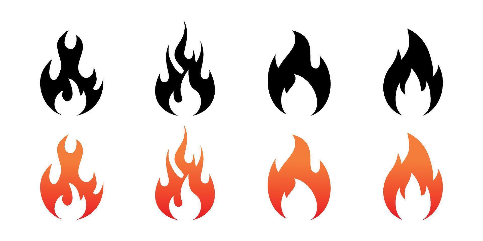 simple fire icon collection vector