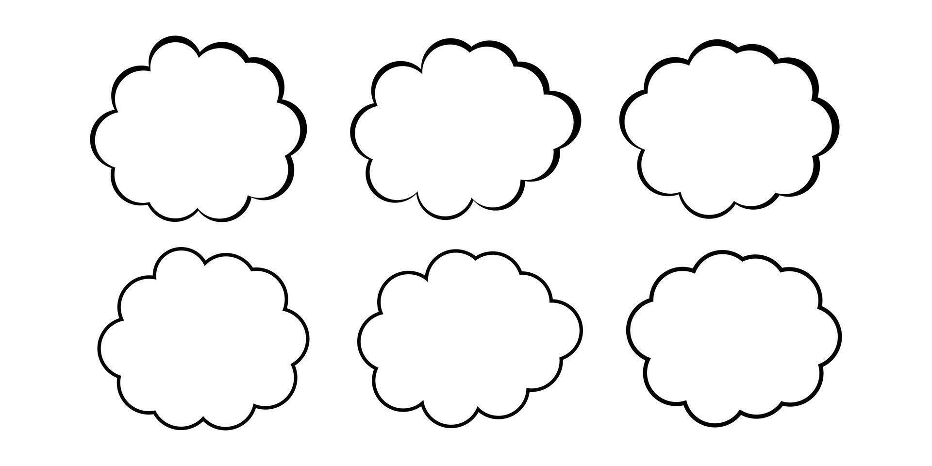 Blank retro comic speech cloud bubble vector