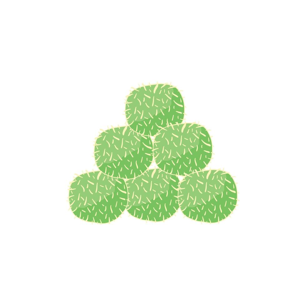 Klepon Indonesian traditional snack cartoon icon illustration vector