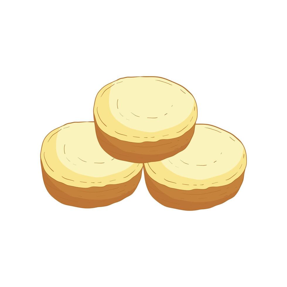 Apem cake Indonesian traditional snack cartoon icon illustration vector