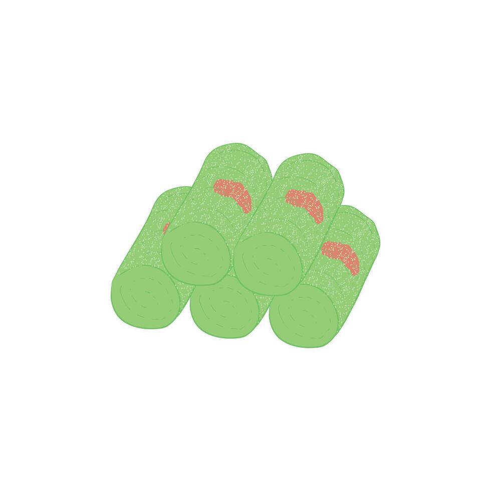 Putu Indonesian traditional snack cartoon icon illustration vector