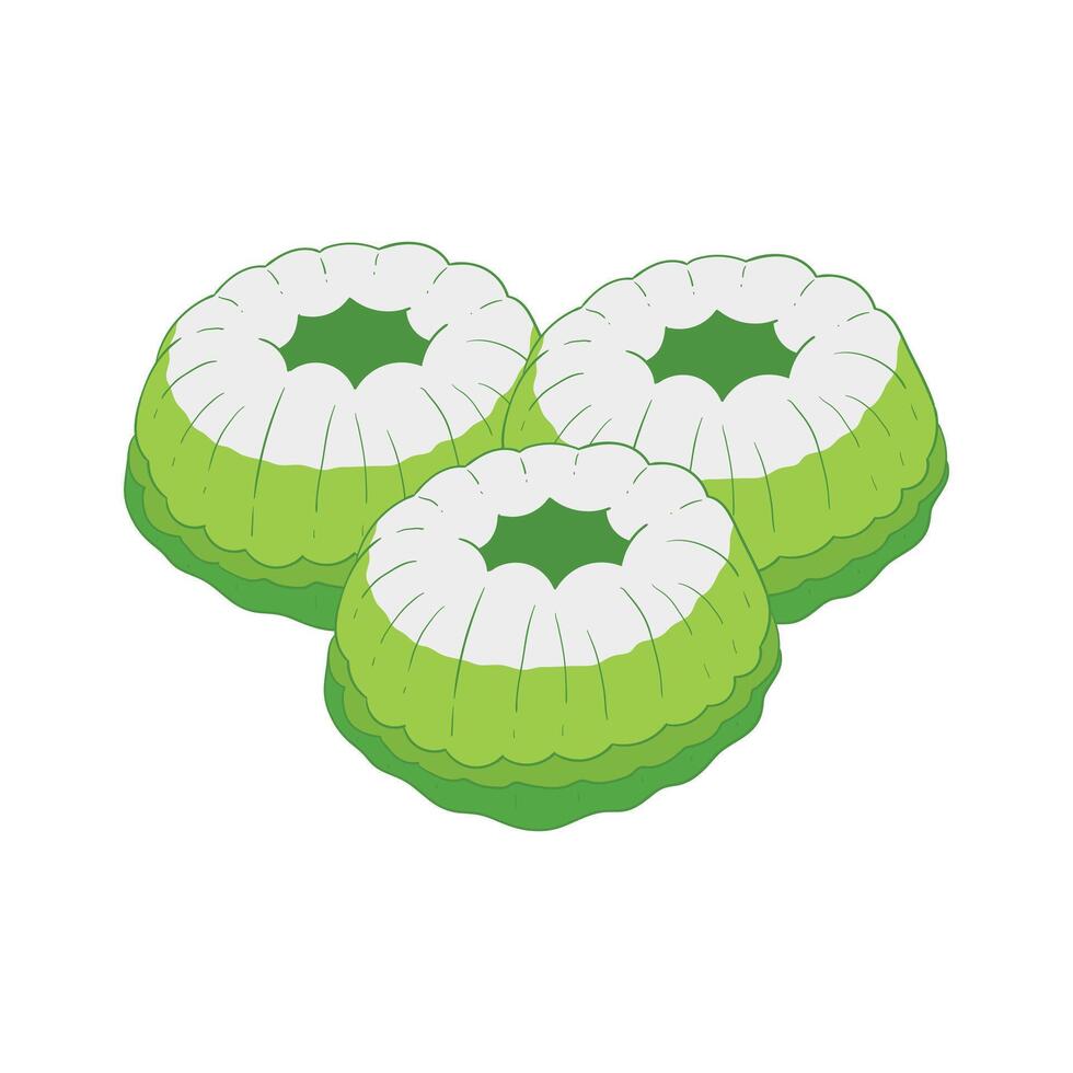 Putu Ayu Cake a typical Indonesian snack cartoon illustration vector