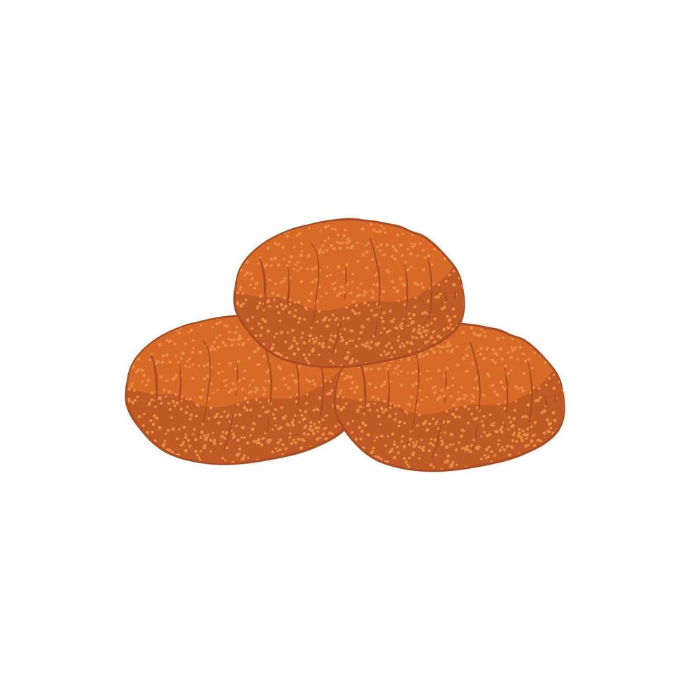 Gemblong Indonesian traditional snack cartoon icon illustration vector