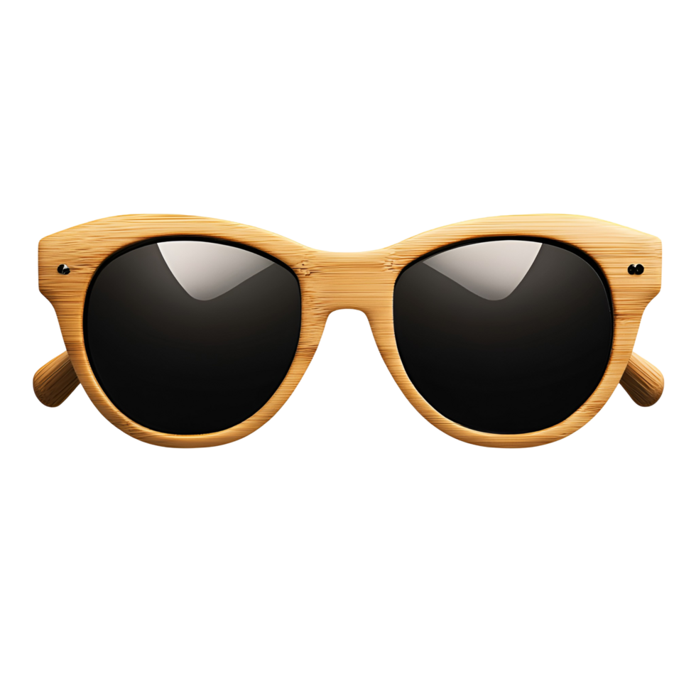 Trendy Wooden Sunglasses Displayed On Transparent Background png
