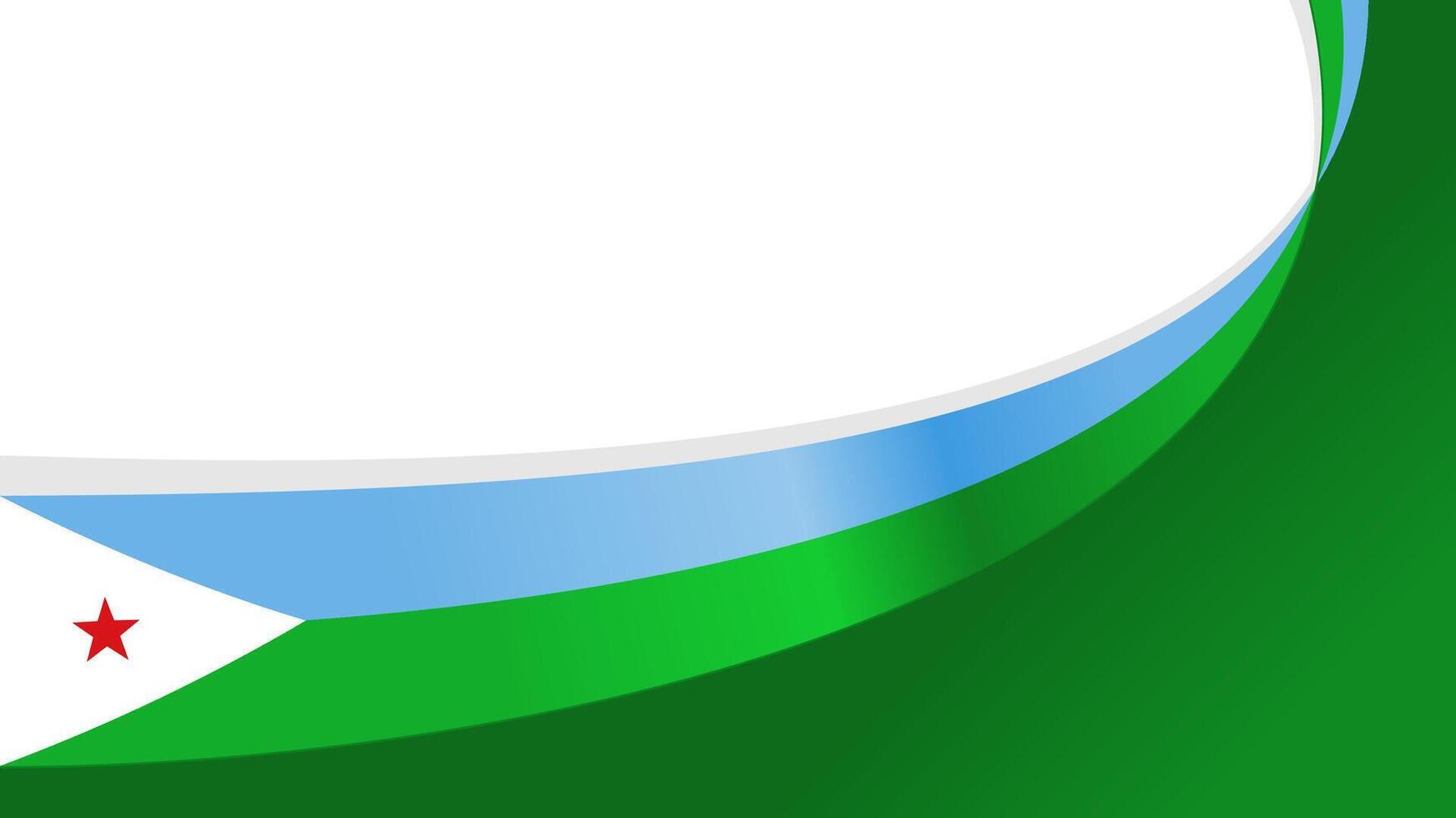wavy djibouti flag ribbon background with copy space for text. djibouti national day vector