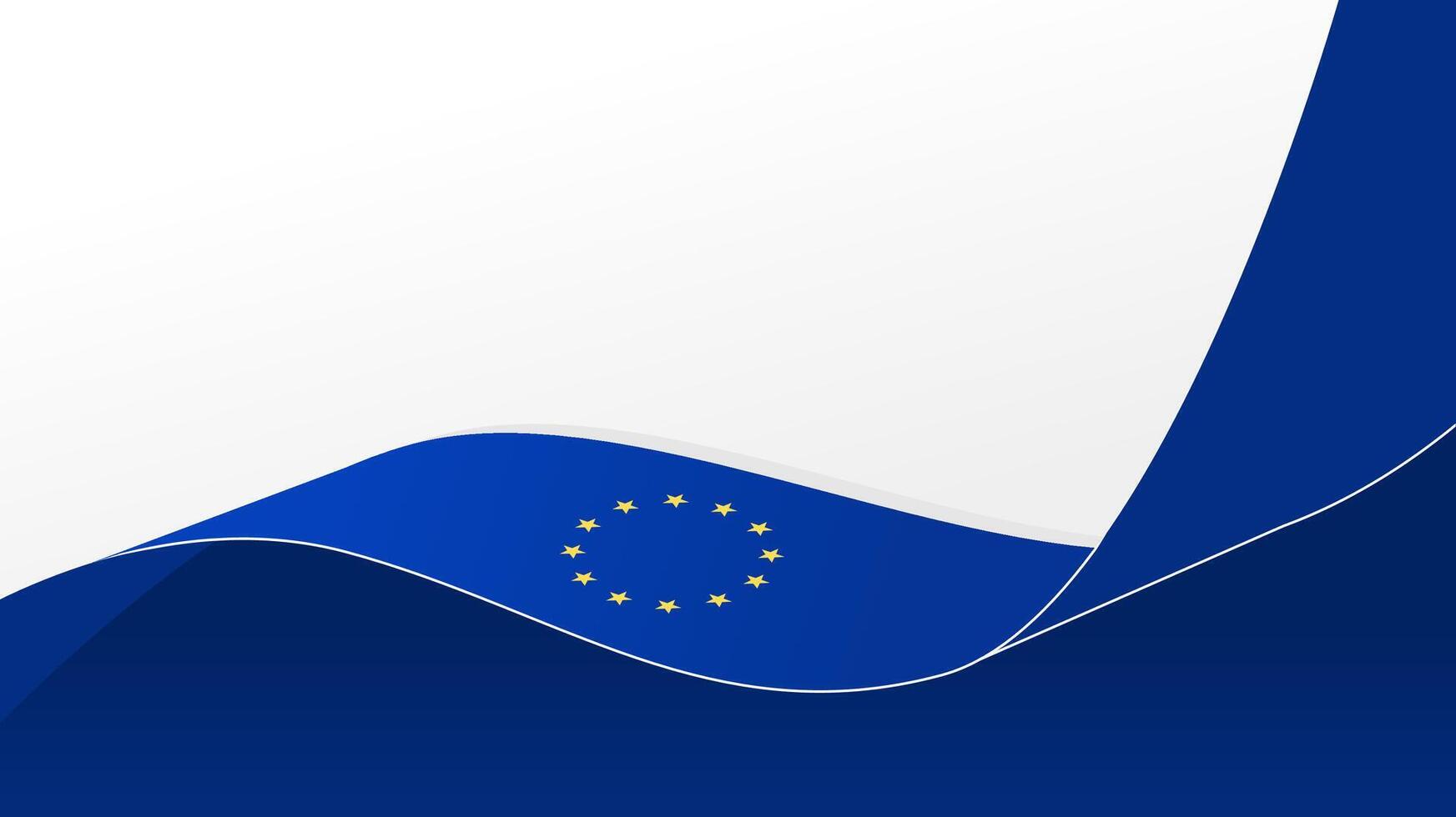 wavy European Union flag background with copy space for text. international day vector