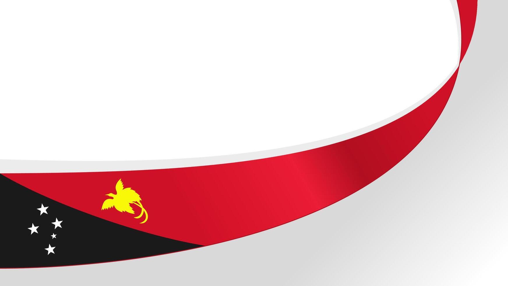 wavy papua ne guinea flag ribbon background with copy space for text. papua new guinea national day vector