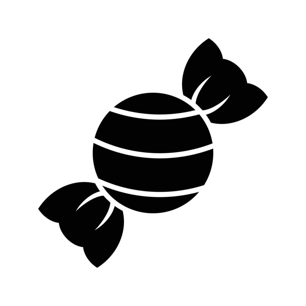 Candy black icon isolated on white background. vector