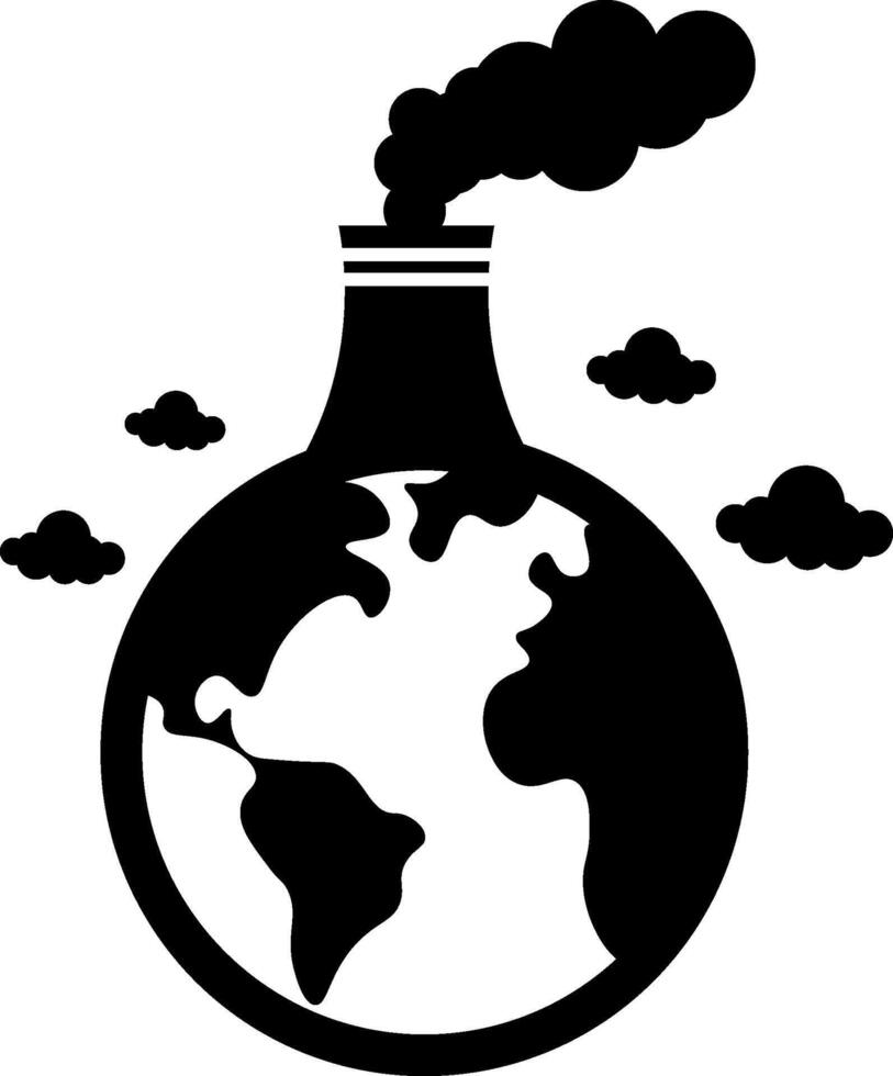 Global Pollution Icon. Environmental Air Climate Pollution Symbol Isolated On A Transparent Background vector