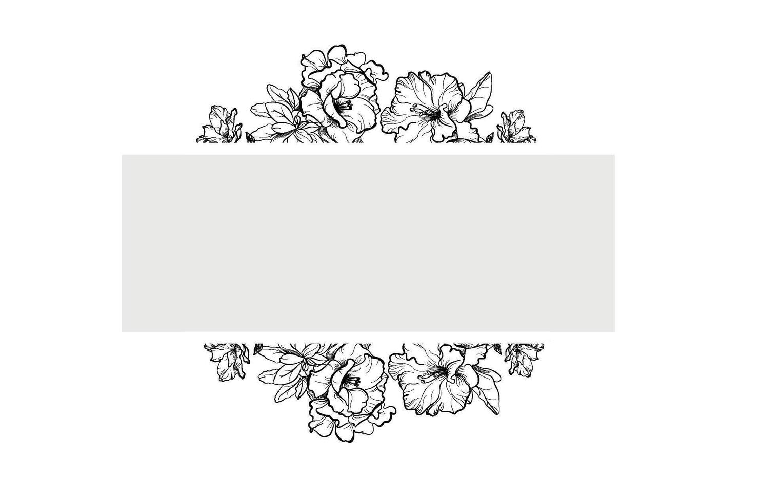 Azalea flower frame top and bottom vector
