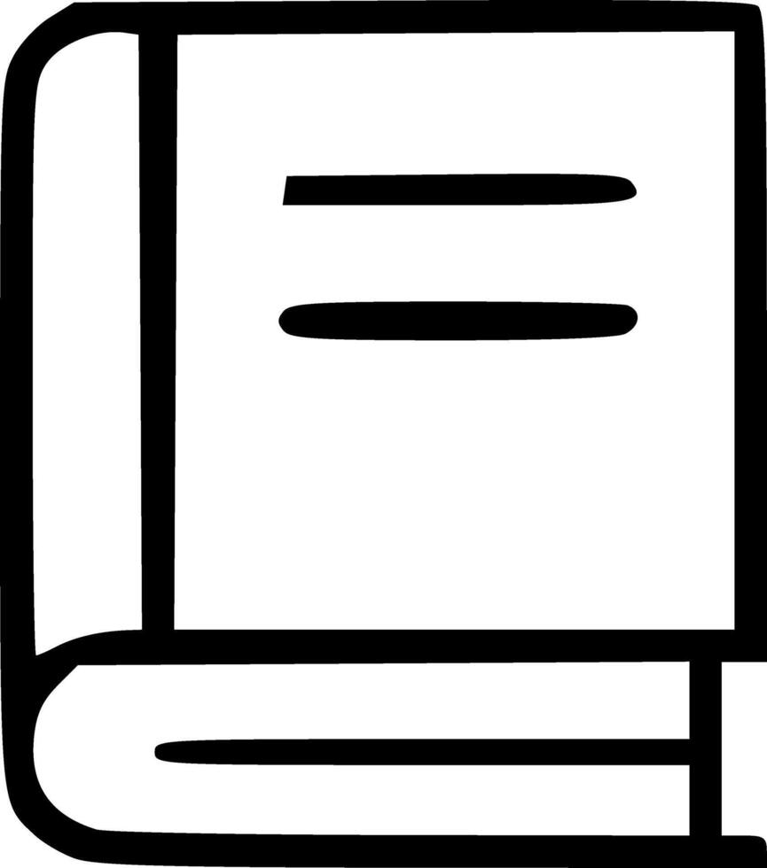 Outline Handdrawn Book Icon for Education Reading Symbol vector