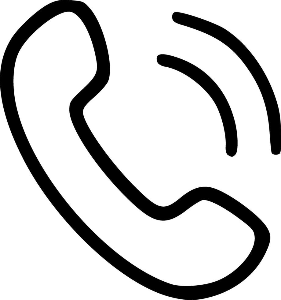 Outline Handdrawn Telephone Ringing Symbol Icon Illustration vector
